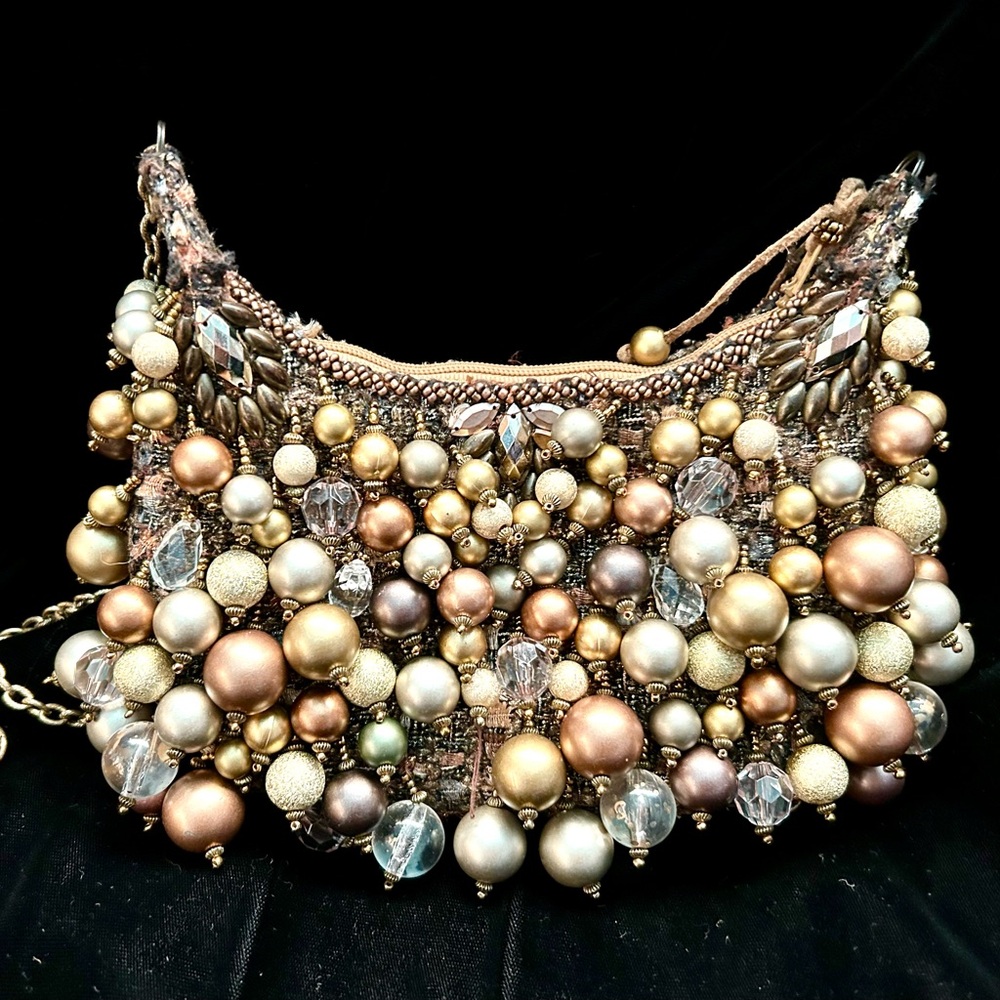 Mary Frances Gold, Silver, Bronze Metallic Beaded Handbag - Picture 11 of 12